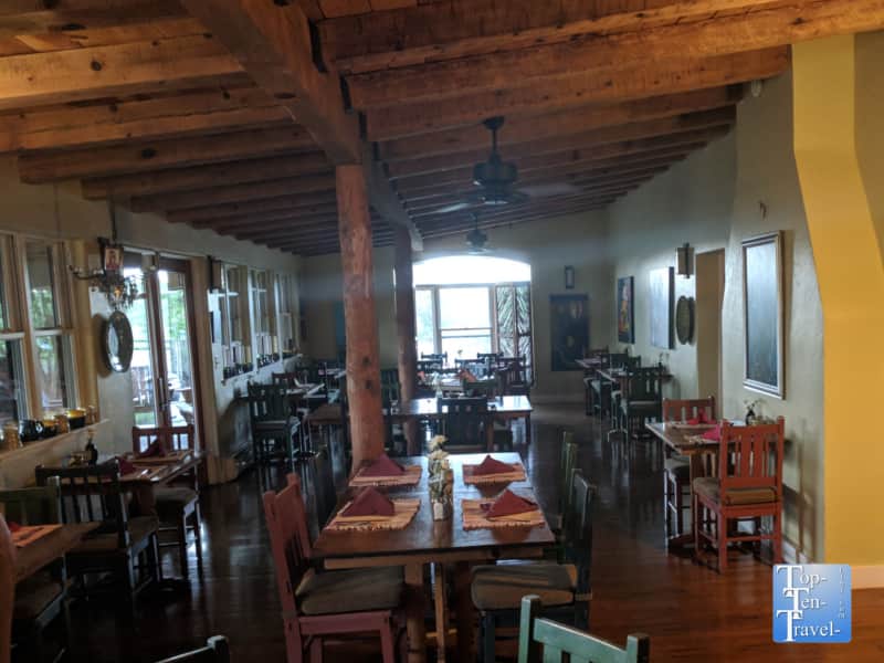 Dining room at the Bear Mountain Lodge in Silver City, New Mexico