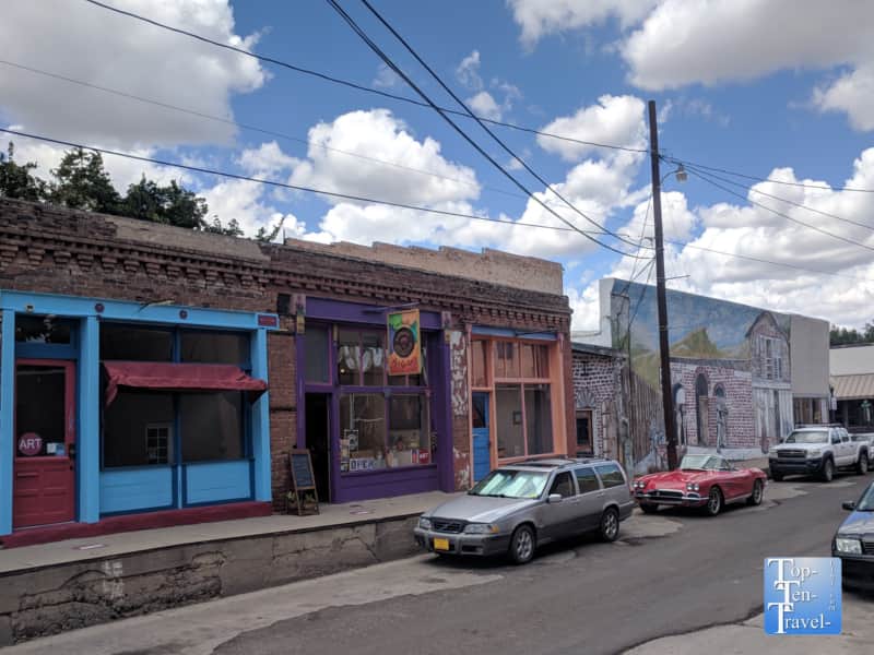 Colorful buildings in downtown Silver City, New Mexico