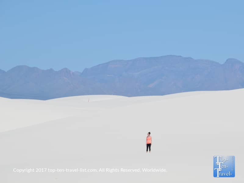Lost in the sand dunes at White Sands National Monument in New Mexico