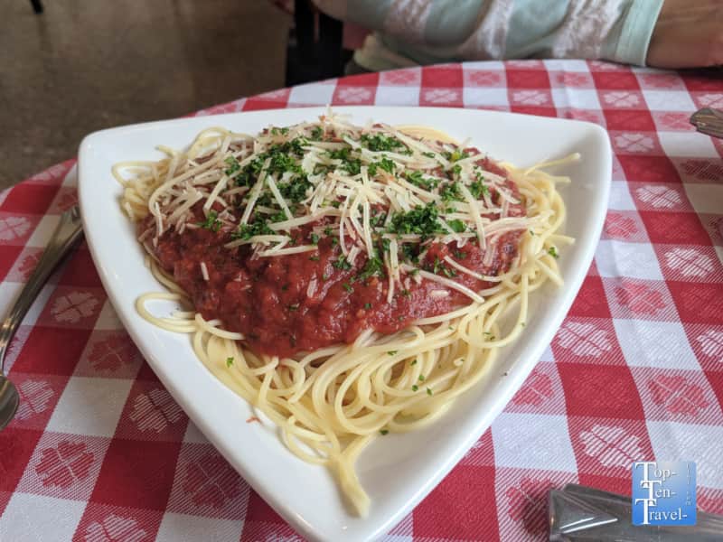 Marinara pasta at Shevrek's Italian in downtown Silver City, New Mexico