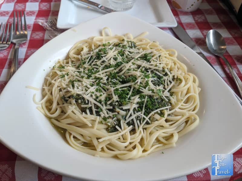 Pesto pasta at Shevrek's Italian in downtown Silver City, New Mexico