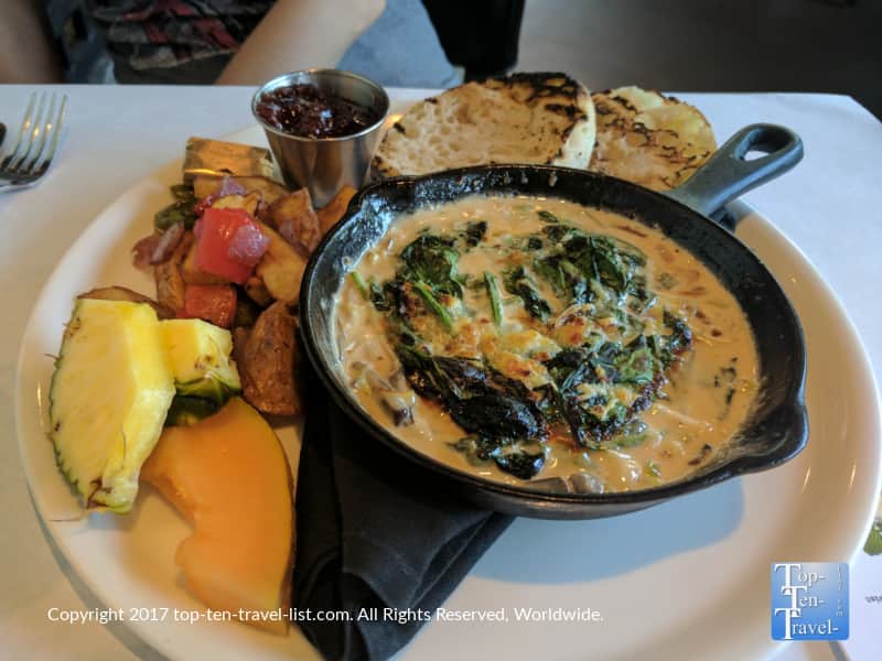 Delicious baked eggs at Maynard's in Tucson, Arizona 