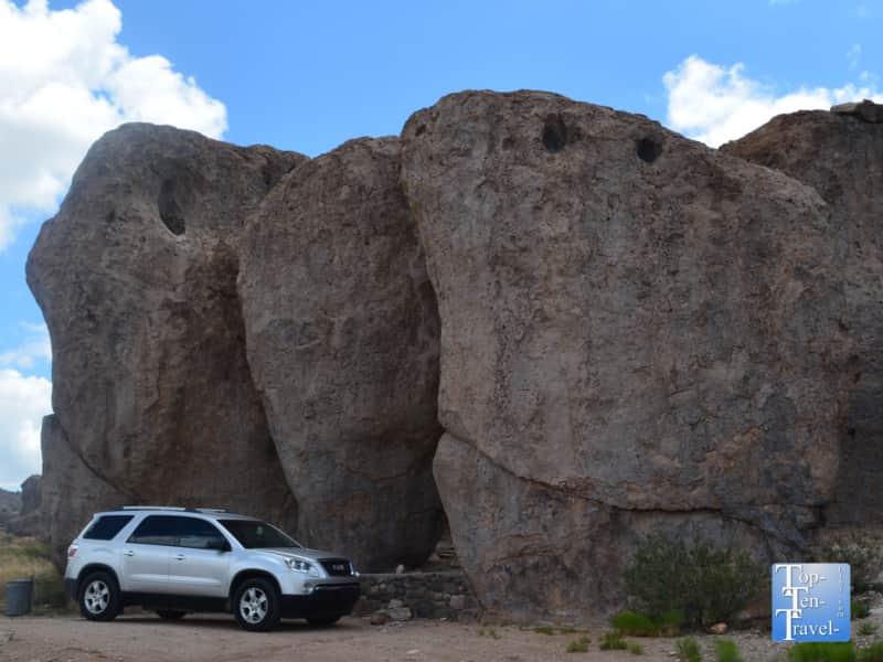 Massive rock formations at City of Rocks in New Mexico 
