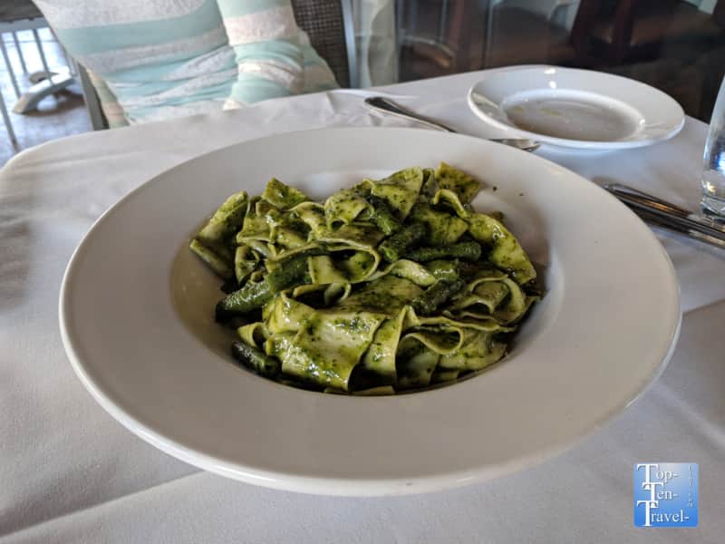 Delicious pesto pasta at Tavoino in Tucson, Arizona 