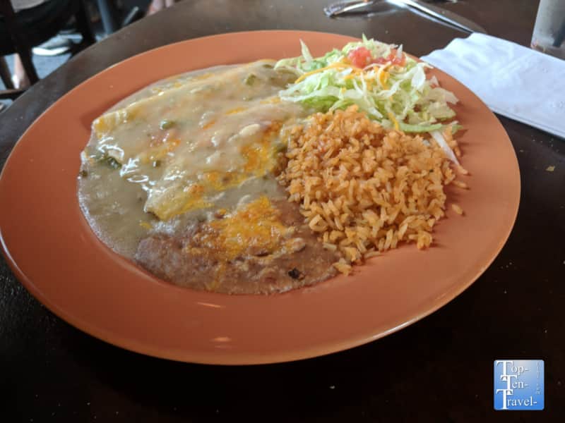 Enchiladas at La Placita Cafe in Tucson, Arizona 