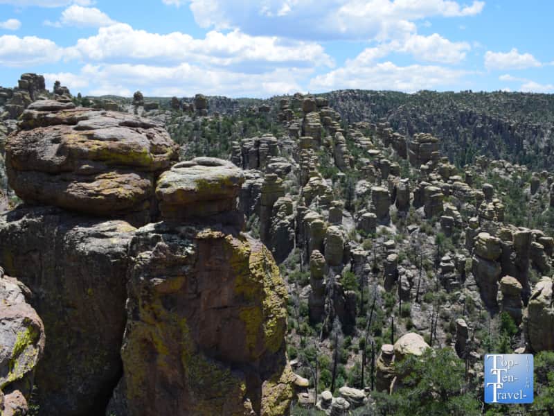 Views of the hoodoos along the Echo Canyon Grottos trail at Chiricahua National Monument in Southern Arizona