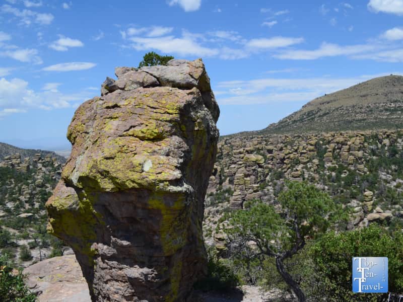 Unique rock formation along the Masai Point nature trail at Chiricahua National Monument in Southern Arizona