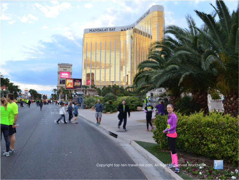 Strip closed to traffic for the Rock N'Roll half marathon