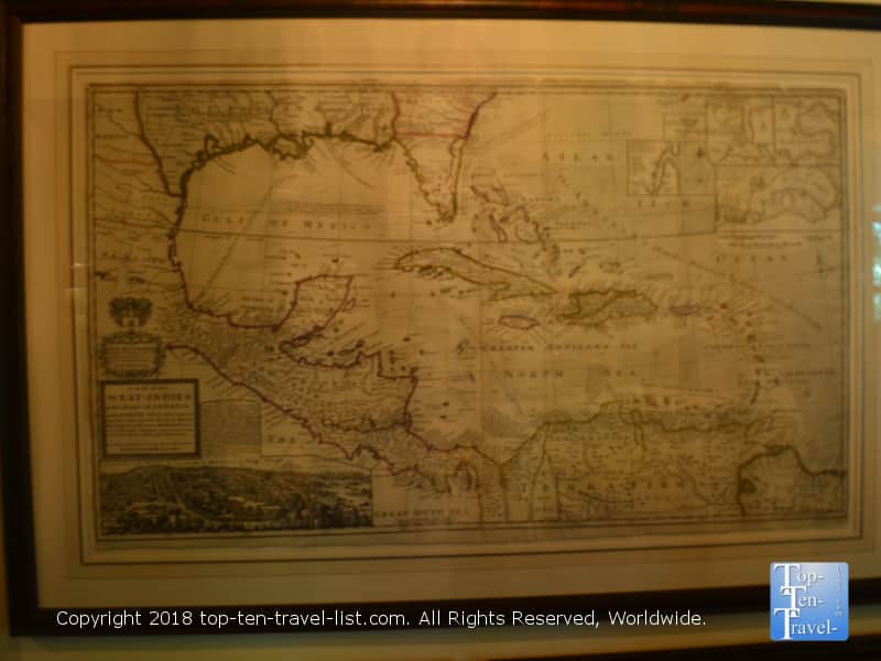 Old map at the DeGoyler house in Dallas