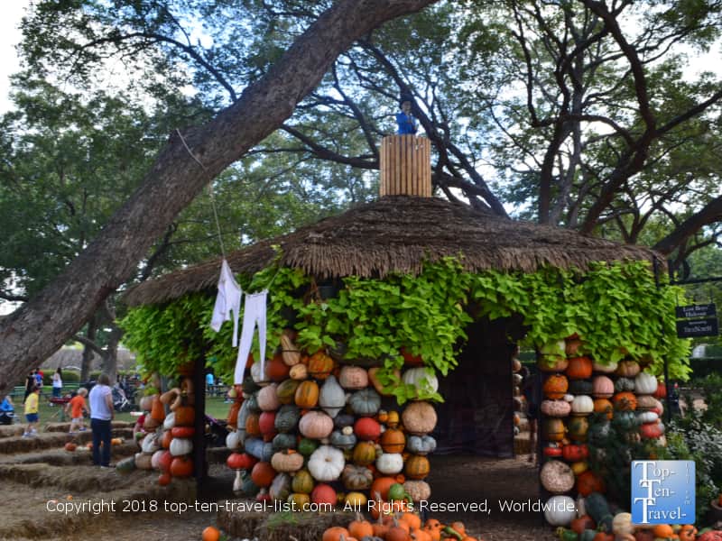 Lost Boys hideout at Pumpkin Village at the Dallas Arboretum