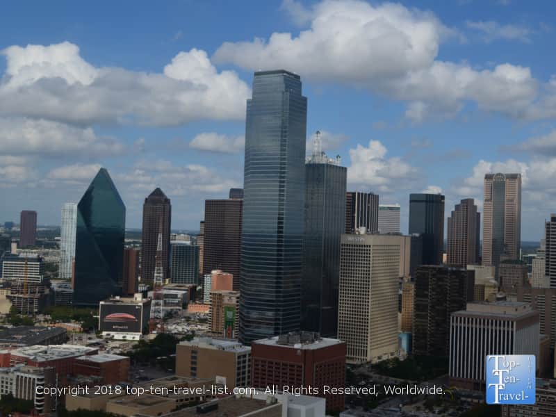 Beautiful views of the Dallas skyline from Reunion Tower 