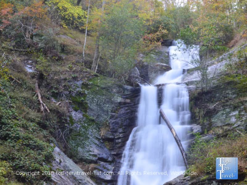 Beautiful views of Tom's Creek waterfall in Marion, North Carolina 