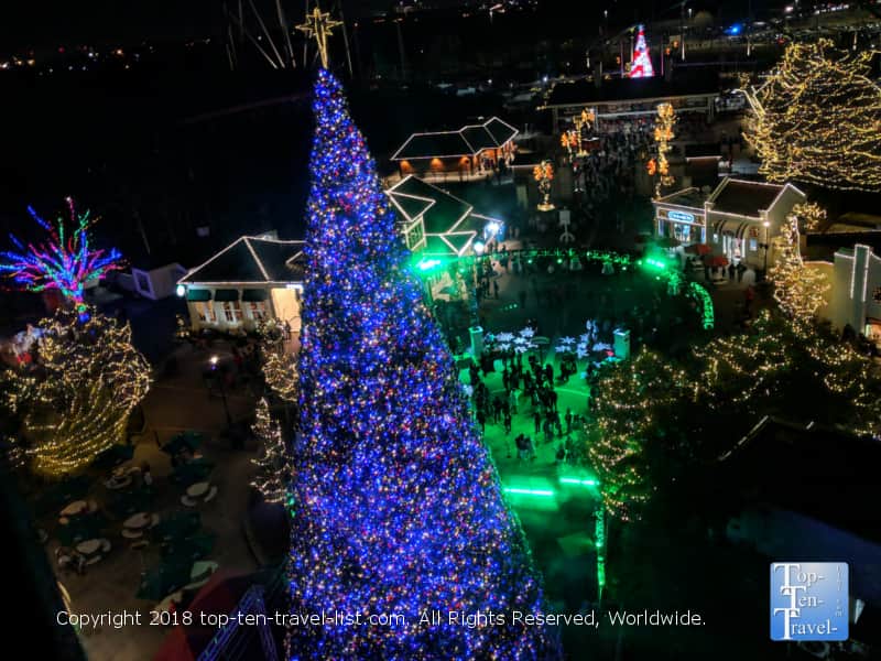 Gorgeous Christmas tree at Carowind's Winterfest in North Carolina