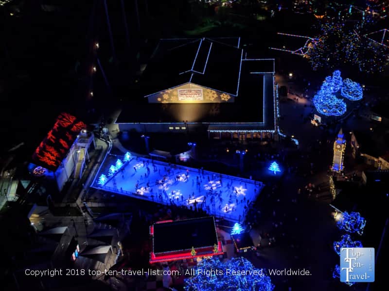 Ice rink at Carowind's Winterfest in North Carolina