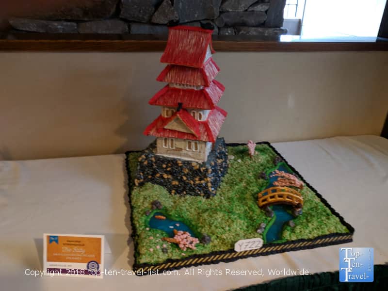 Japanese garden gingerbread creation at the Omni Park Grove in Asheville, North Carolina