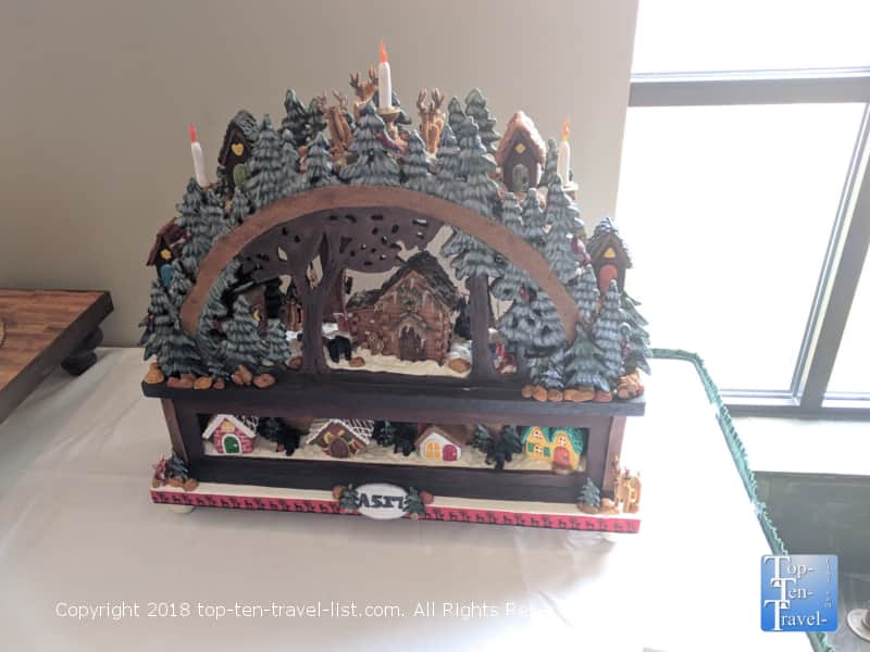 Mountain lodge gingerbread creation at the Omni Park Grove in Asheville, North Carolina