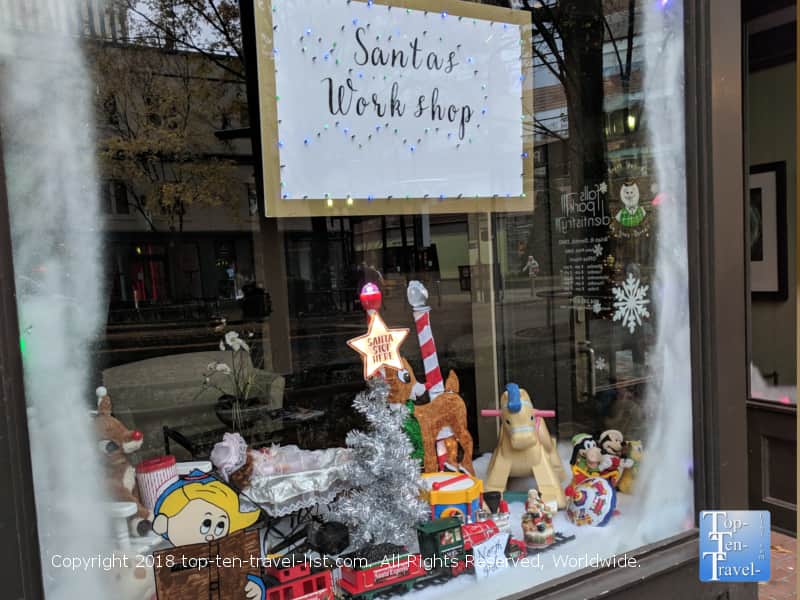 Rudolph window display in downtown Greenville, South Carolina