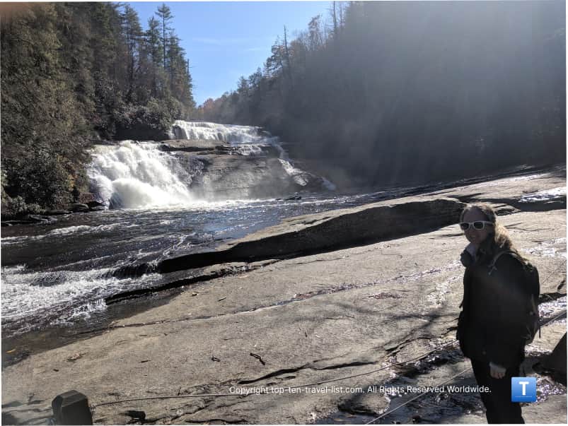 The base of Triple Falls featured in  "The Hunger Games"