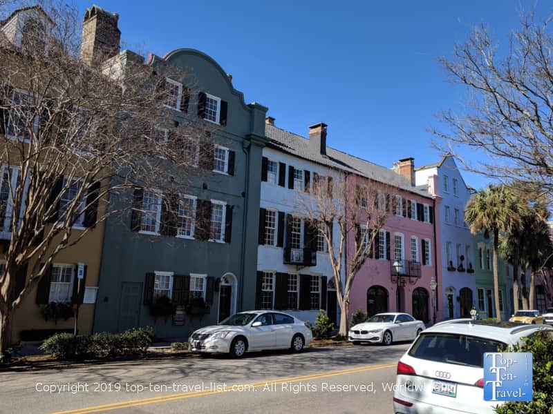 Beautiful Rainbow Row in Charleston, South Carolina