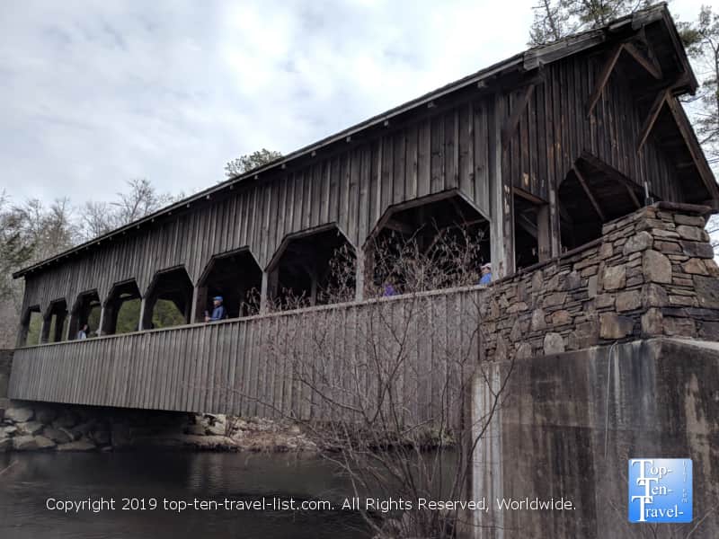 Beautiful covered bridge in the Dupont State Forest in North Carolina 