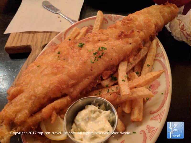 Delicious fish and chips at Ri Ra Irish Pub in Las Vegas