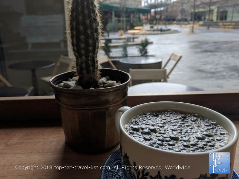 Relaxing with a great coffee at Methodical in Greenville, South Carolina 
