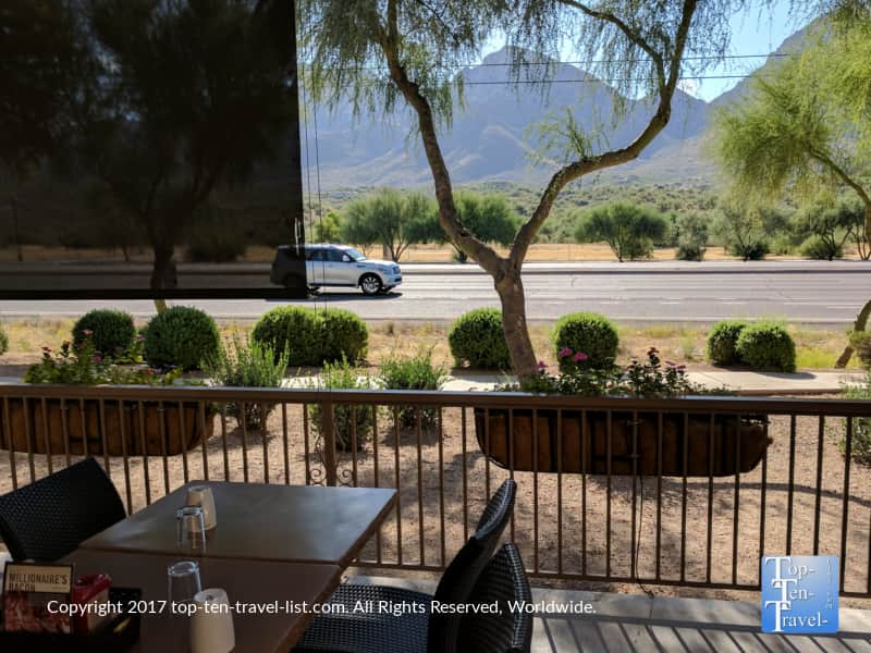 Pretty mountain view at First Watch in Oro Valley, Arizona
