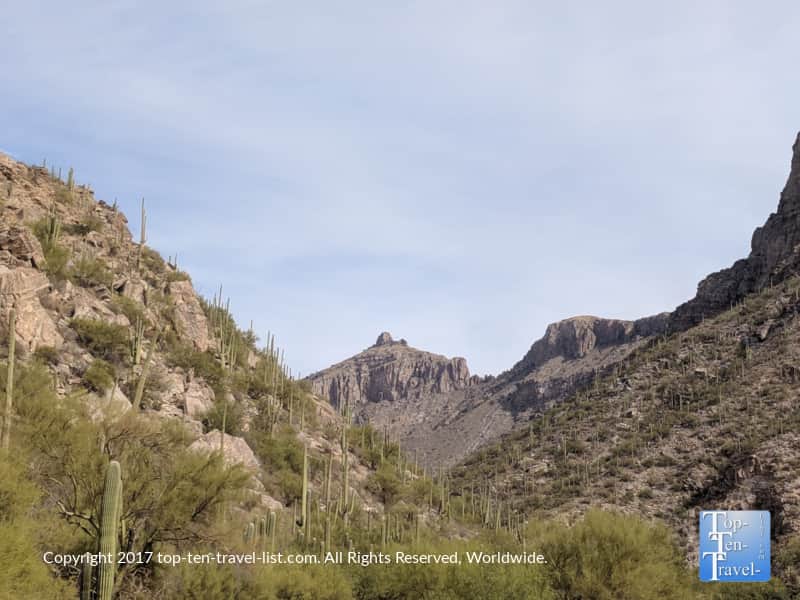 Beautiful mountain scenery at Sabino Canyon in Tucson