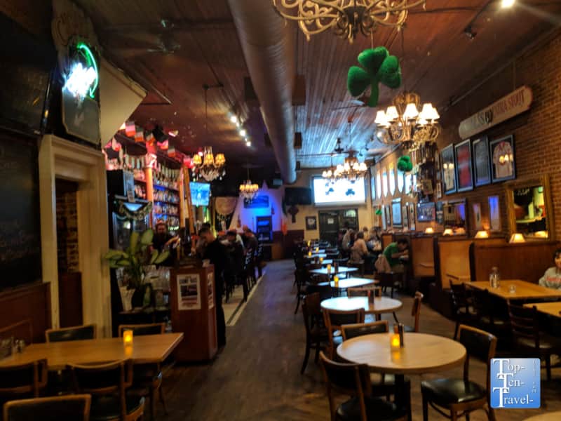 Shamrock decor at Kells Irish Pub in Portland, Oregon