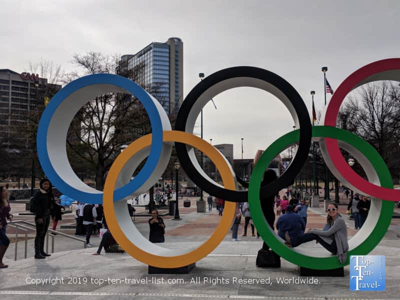 Centennial Olympic Park rings in Atlanta GA