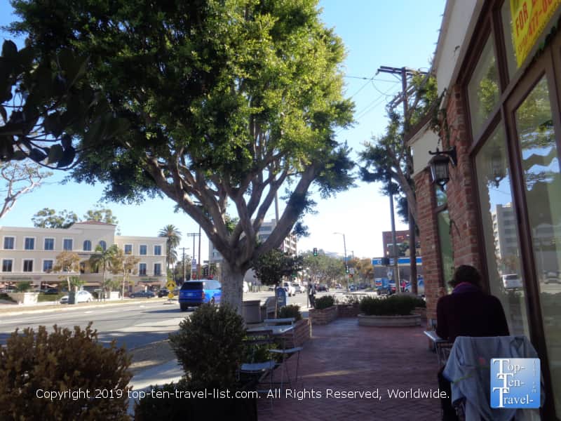 Charming patio at Alfred Coffee in Los Angeles
