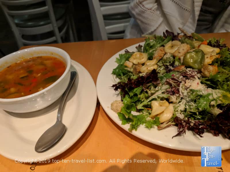 Delicious soup and salad at Five Loaves in Charleston, South Carolina