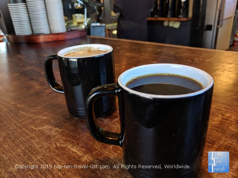 Excellent coffee at Izzy's in Asheville, NC