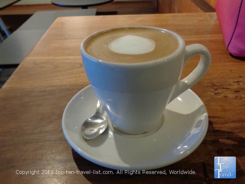 Great mocha at Bird Rock Roasters in San Diego, CA