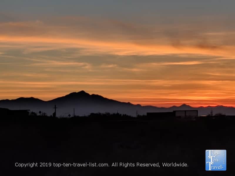 Sunset views along the Linda Vista trail in Tucson, Arizona