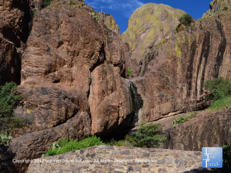 Tiny waterfall at the end of the Dripping Springs trail in Las Cruces, New Mexico