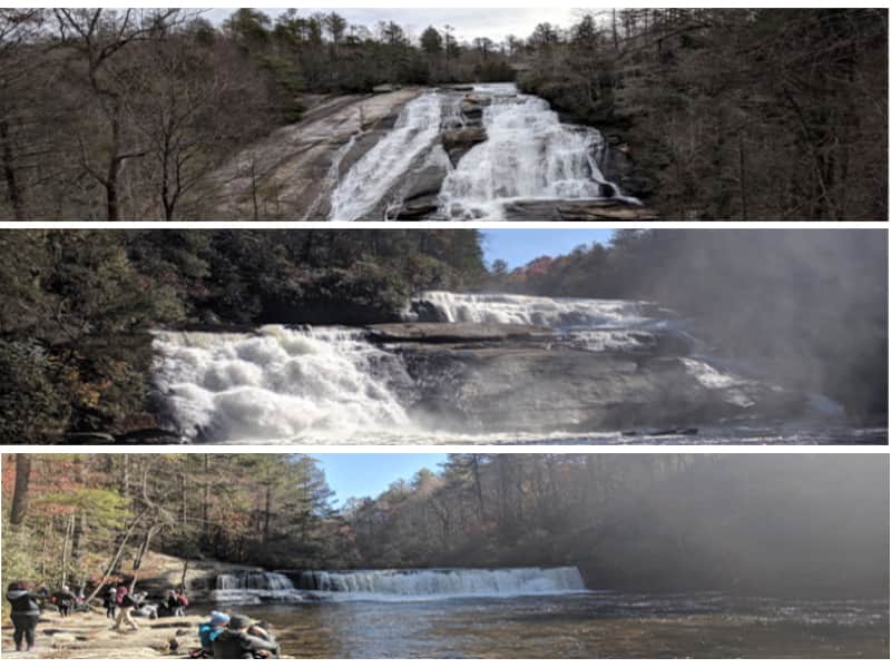 Triple Falls waterfalls in the Dupont State Forest of Western North Carolina 