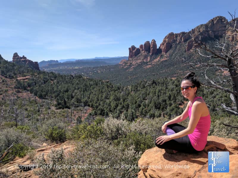 Enjoying the amazing red rock views on the Brin's Mesa hike in Sedona, Arizona