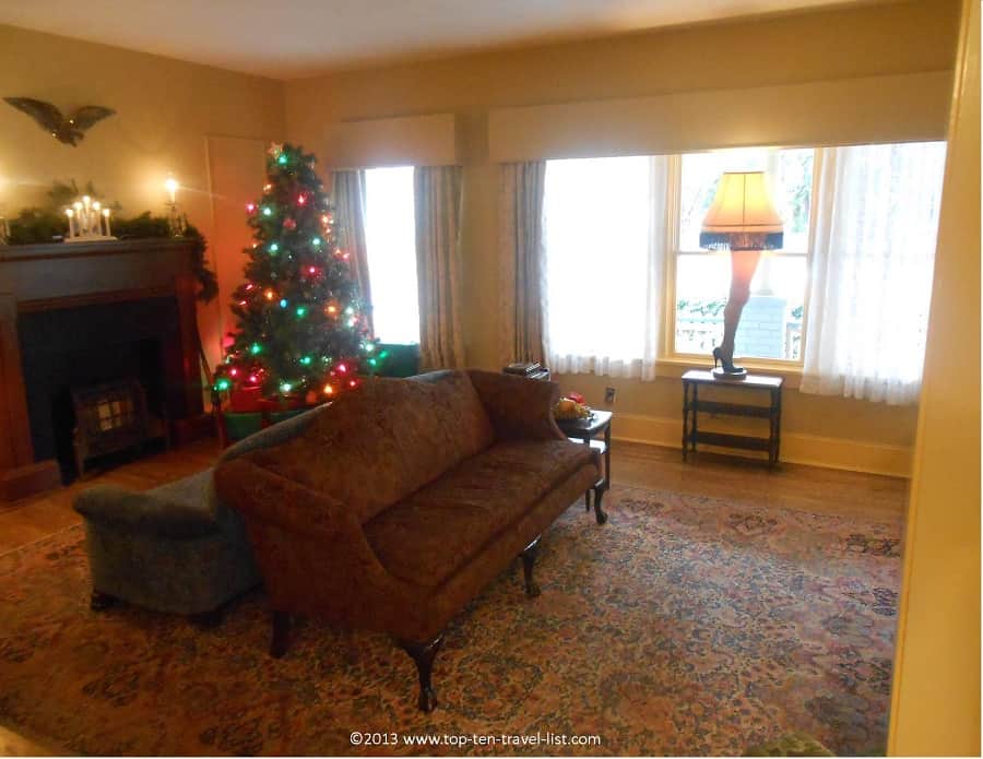 The leg lamp at A Christmas Story house in Cleveland, Ohio
