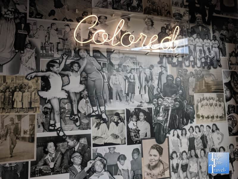 Colored wall at the Center for Civil and Human Rights in Atlanta 