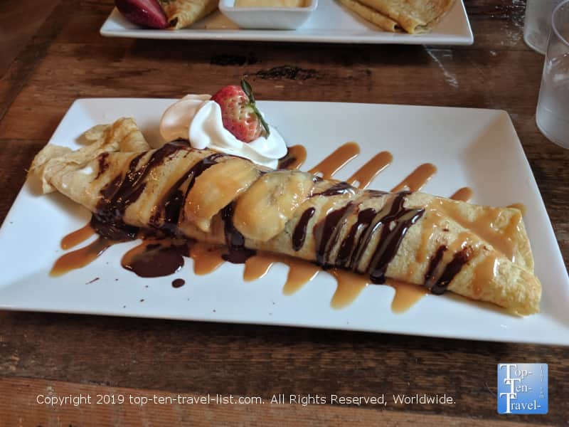 Magnolia Street banana crepe at The Crepe Factory in Spartanburg, South Carolina