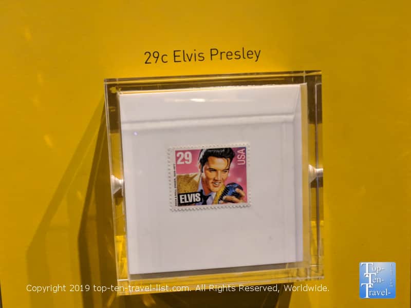 The 1993 Elvis stamp at the National Postal Museum in DC