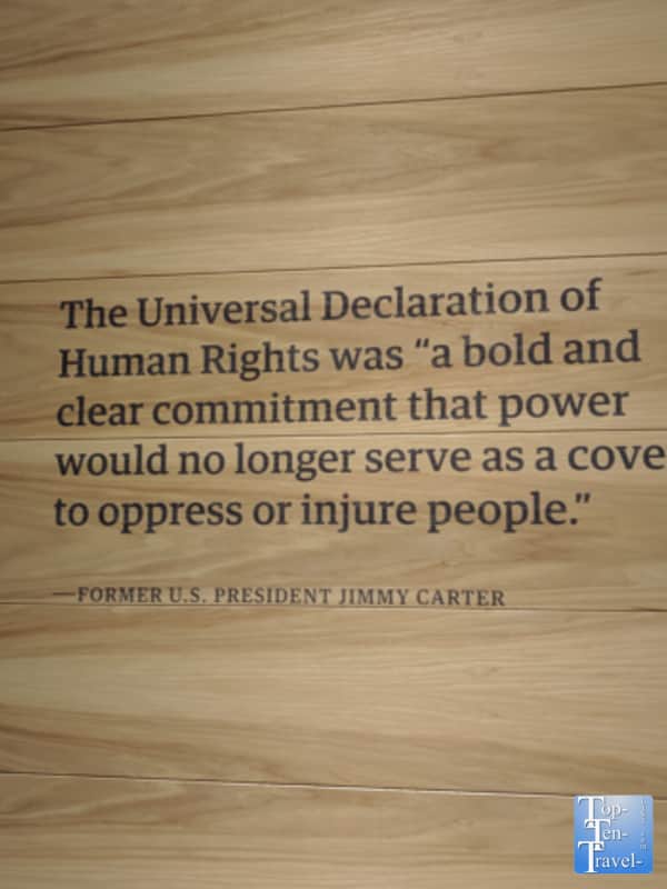 Jimmy Carter quote at the Center for Civil and Human Rights in Atlanta 