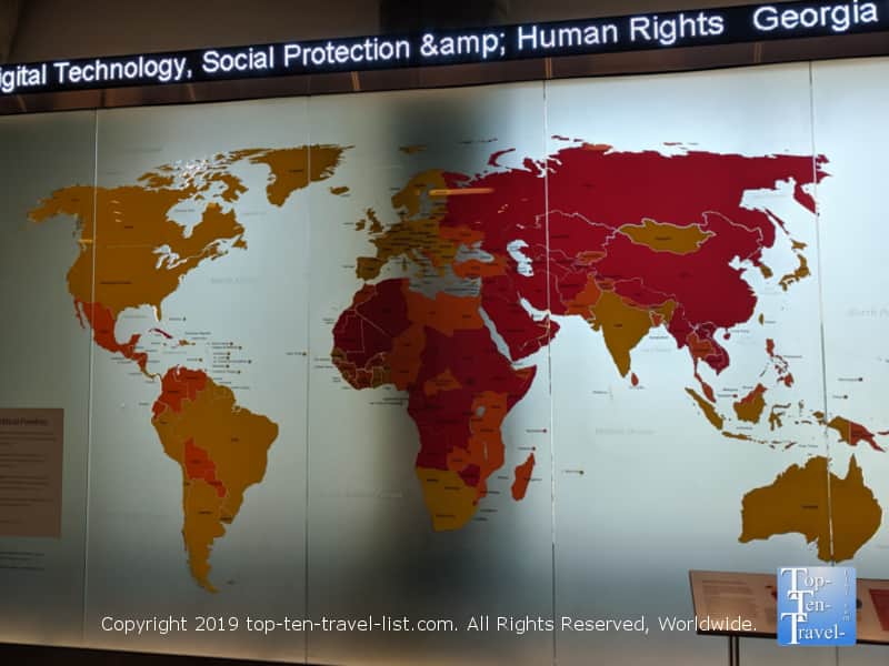 Map of Human Rights at The Center for Civil Rights in Atlanta