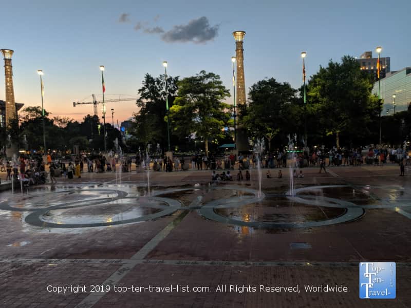 Fountain show at Centennial Olympic Park in Atlanta, Georgia