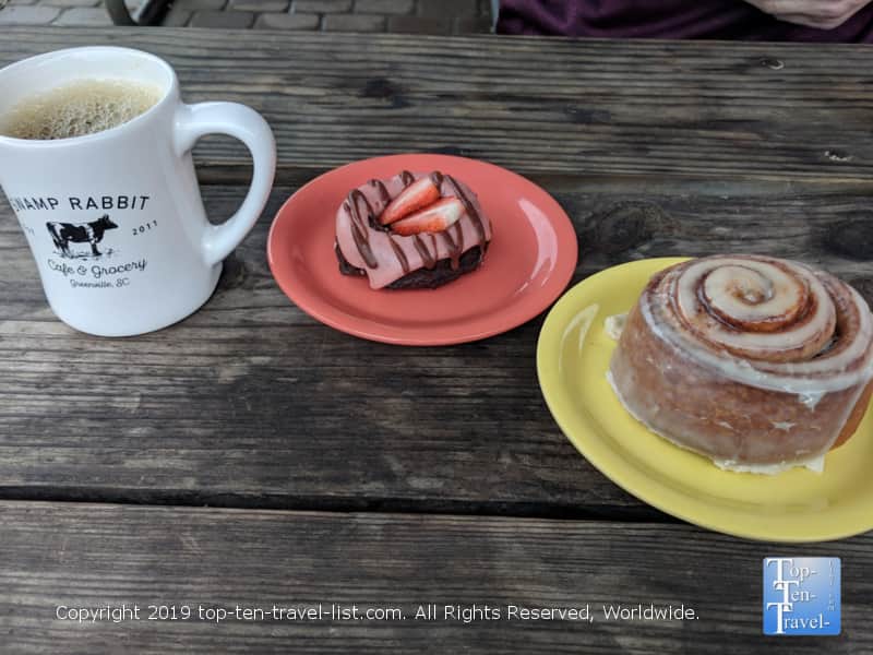 Vegan donut at the Swamp Rabbit Cafe in Greenville, South Carolina