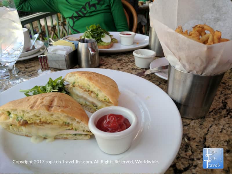 Warm Chicken Brie sandwich at Mon Ami in Vegas 