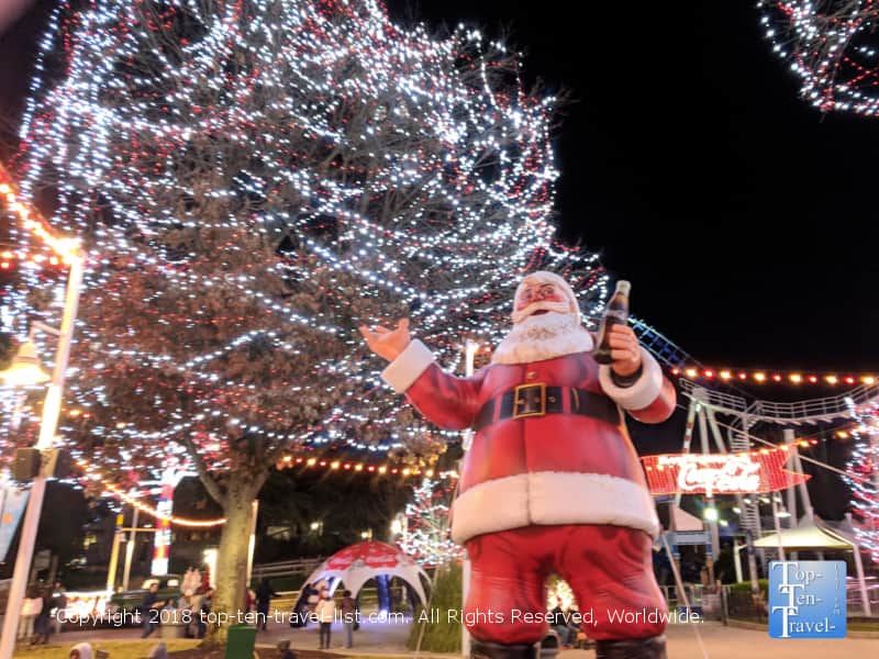 Santa coke statue at Carowinds Winterfest in North Carolina