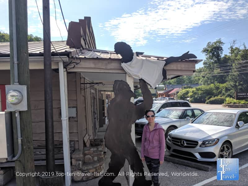 Bigfoot decor in Chimney Rock Village, North Carolina