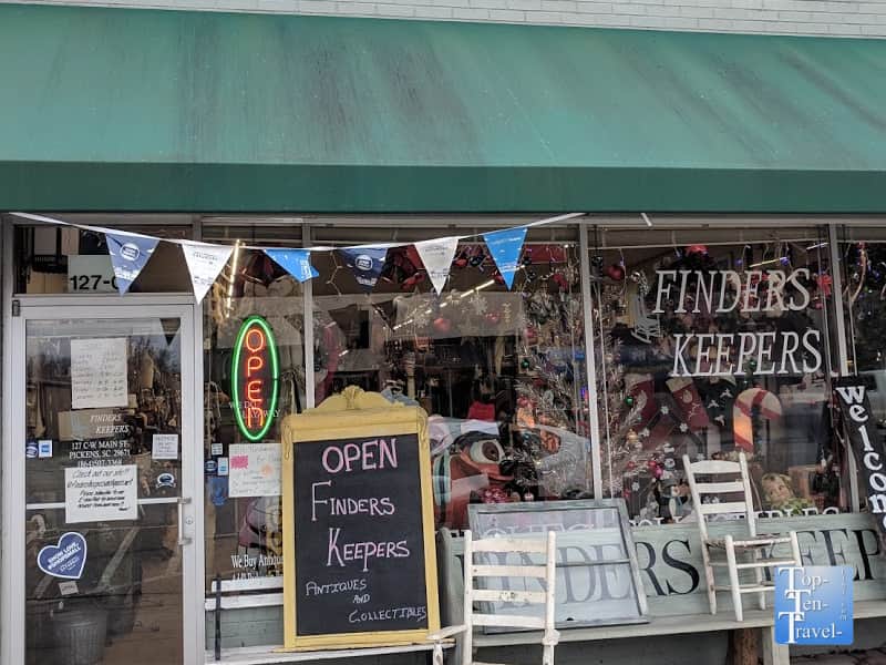 Finders Keepers antique shop in Pickens, South Carolina